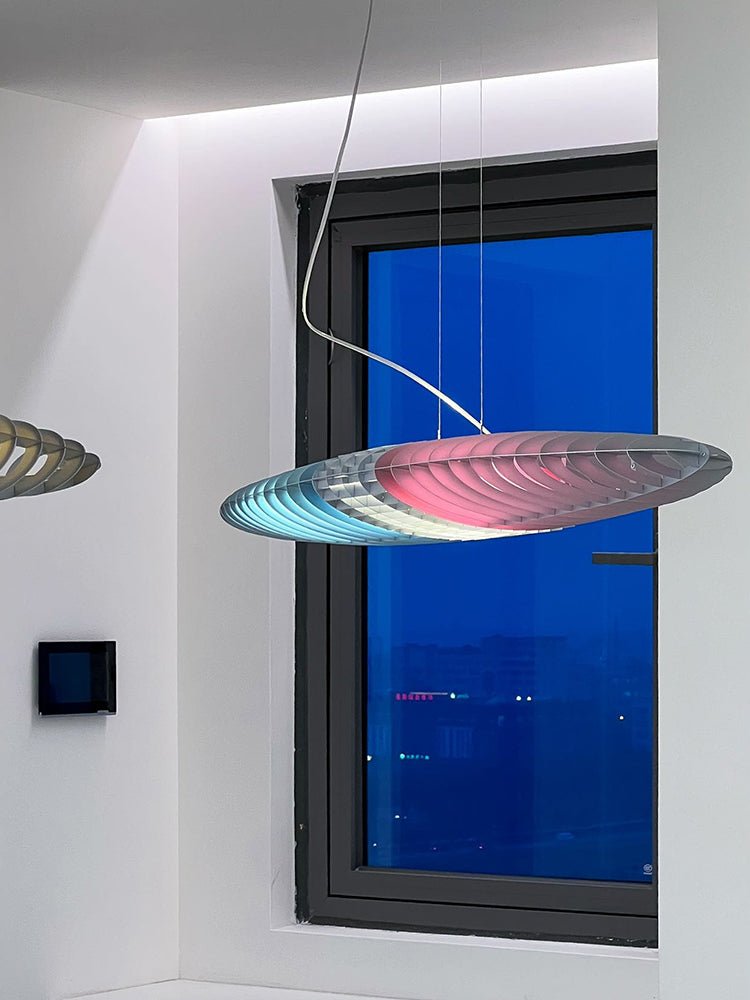 Chroma lámpara colgante Glide Suspension con tres láminas entrelazadas