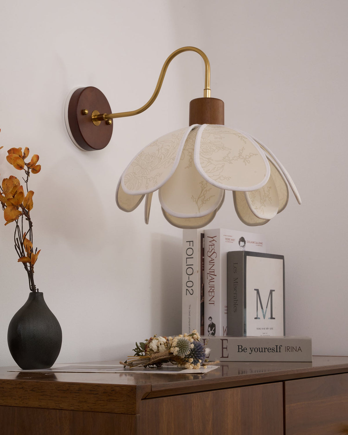 Florayne aplique de pared vintage de vidrio floral