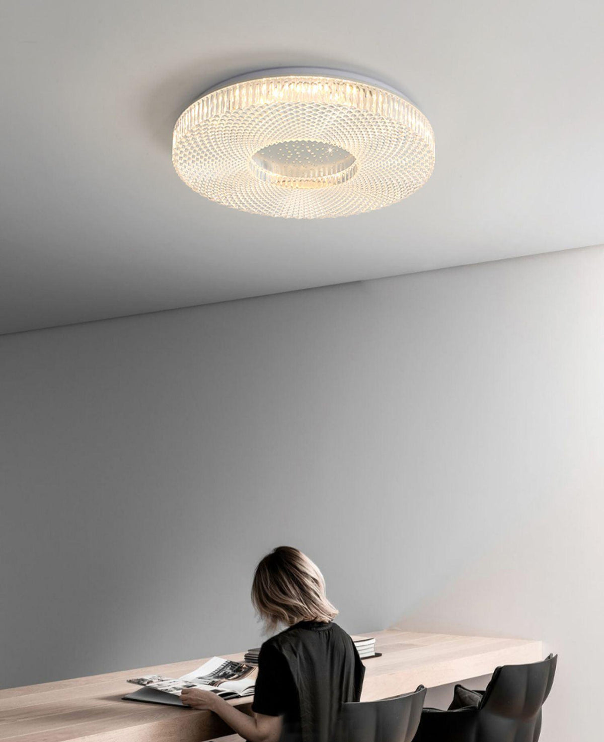 Lucalella lámpara de techo de acrílico LED lujo para sala de estar