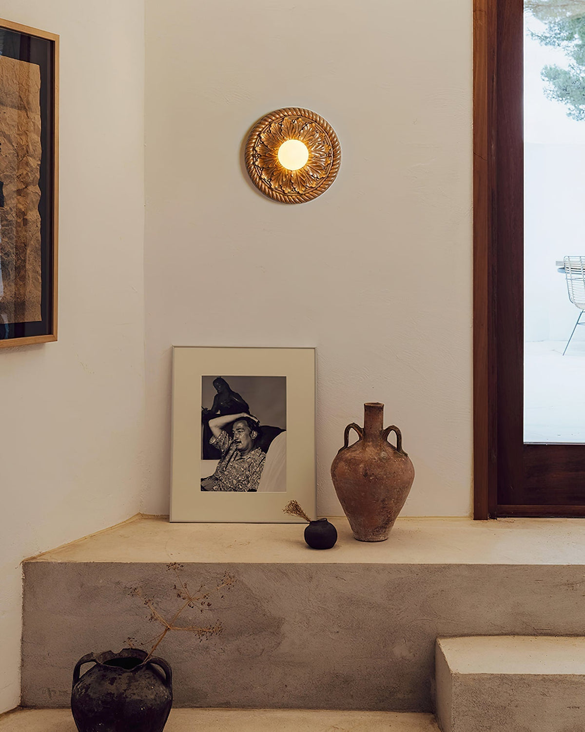 Sira plafón de madera tallada a mano con estilo vintage