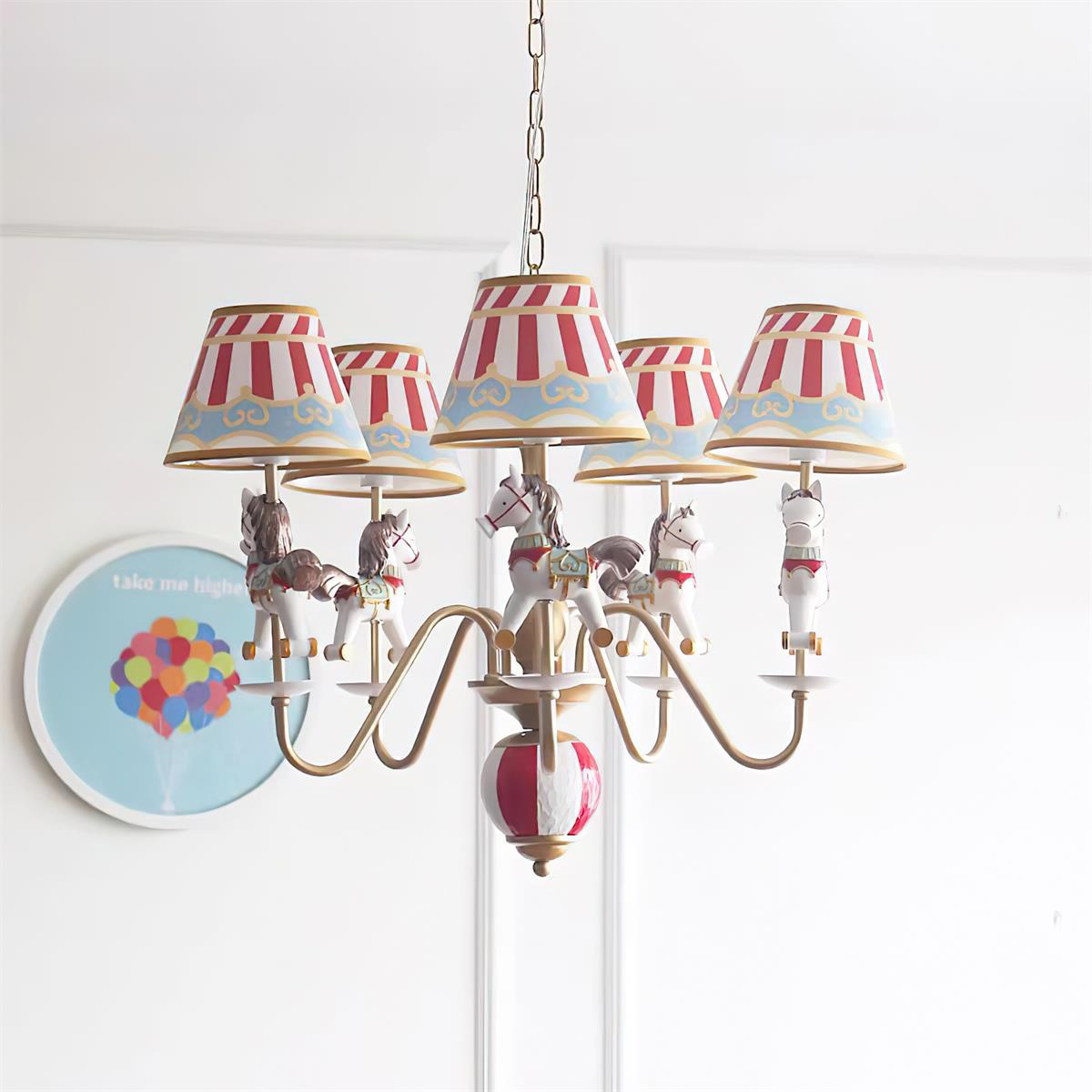 Solvian lámpara de araña Carousel Kids de estilo lúdico
