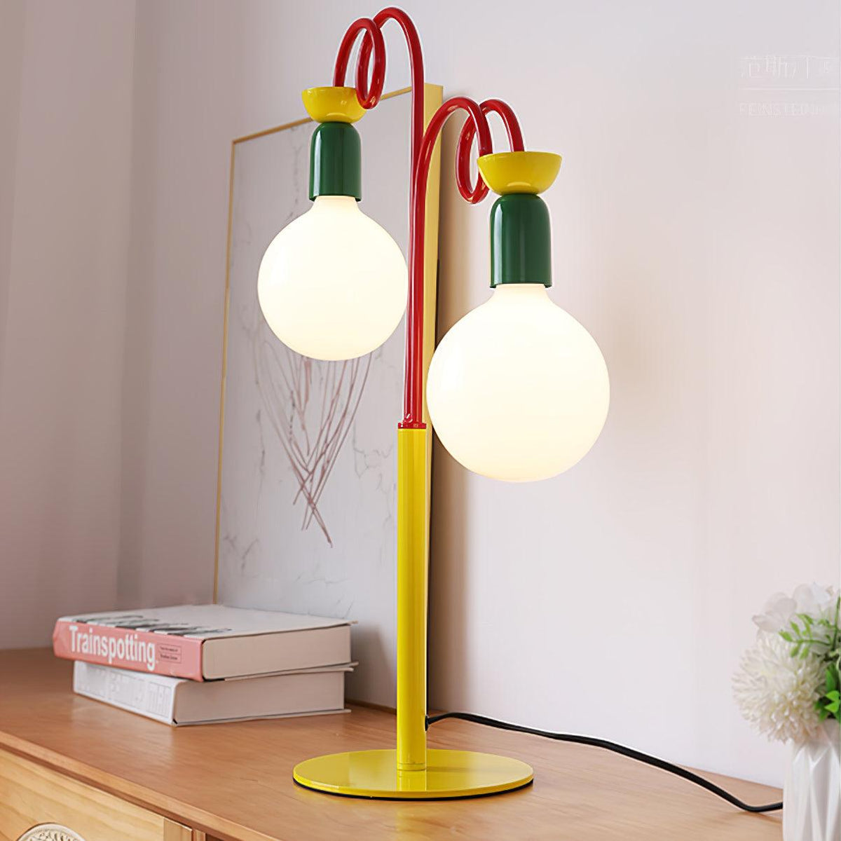 Trilo lámpara de mesa de vidrio juguetona