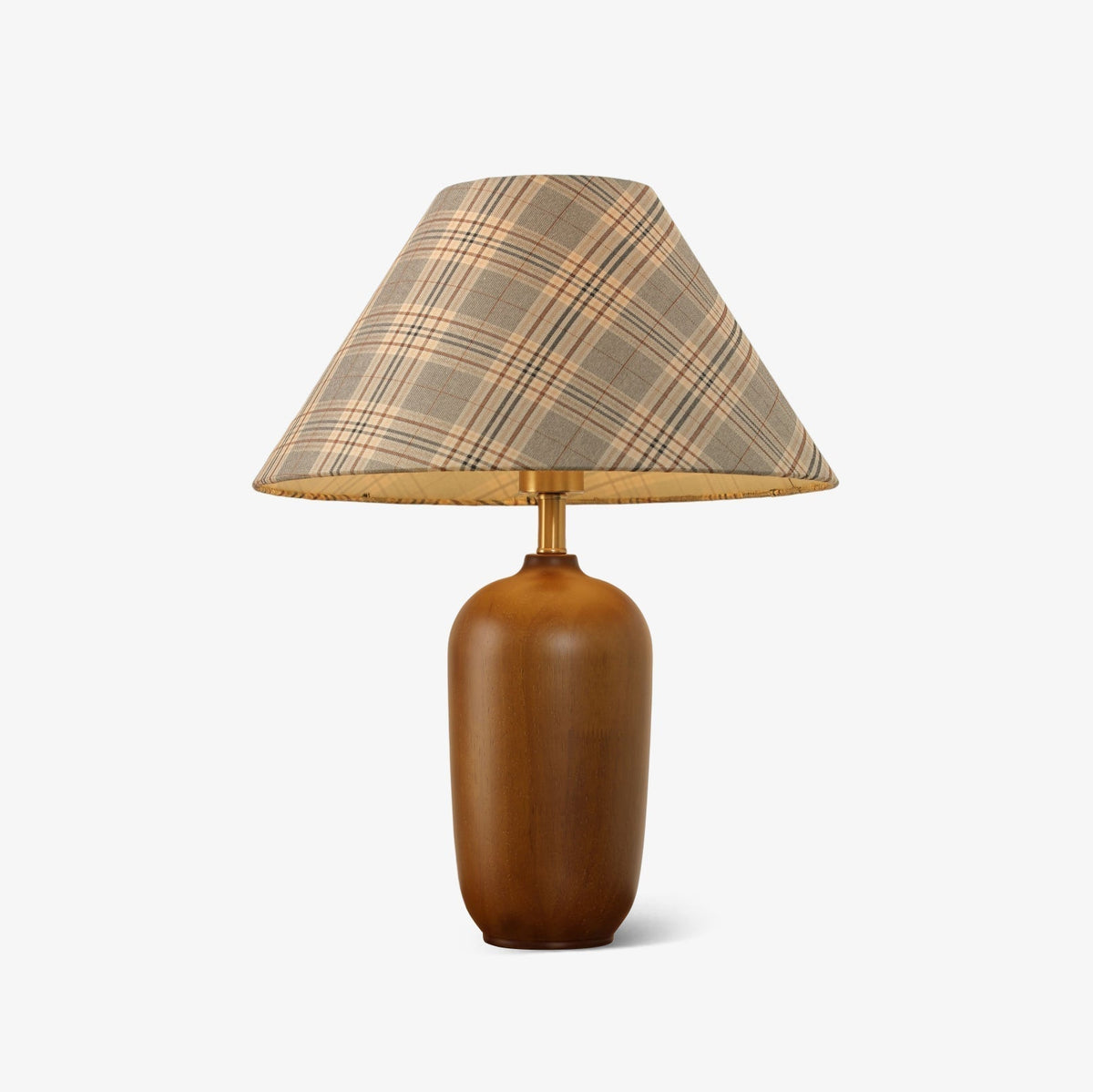 Sienna lámpara de mesa de madera y tejido clásico