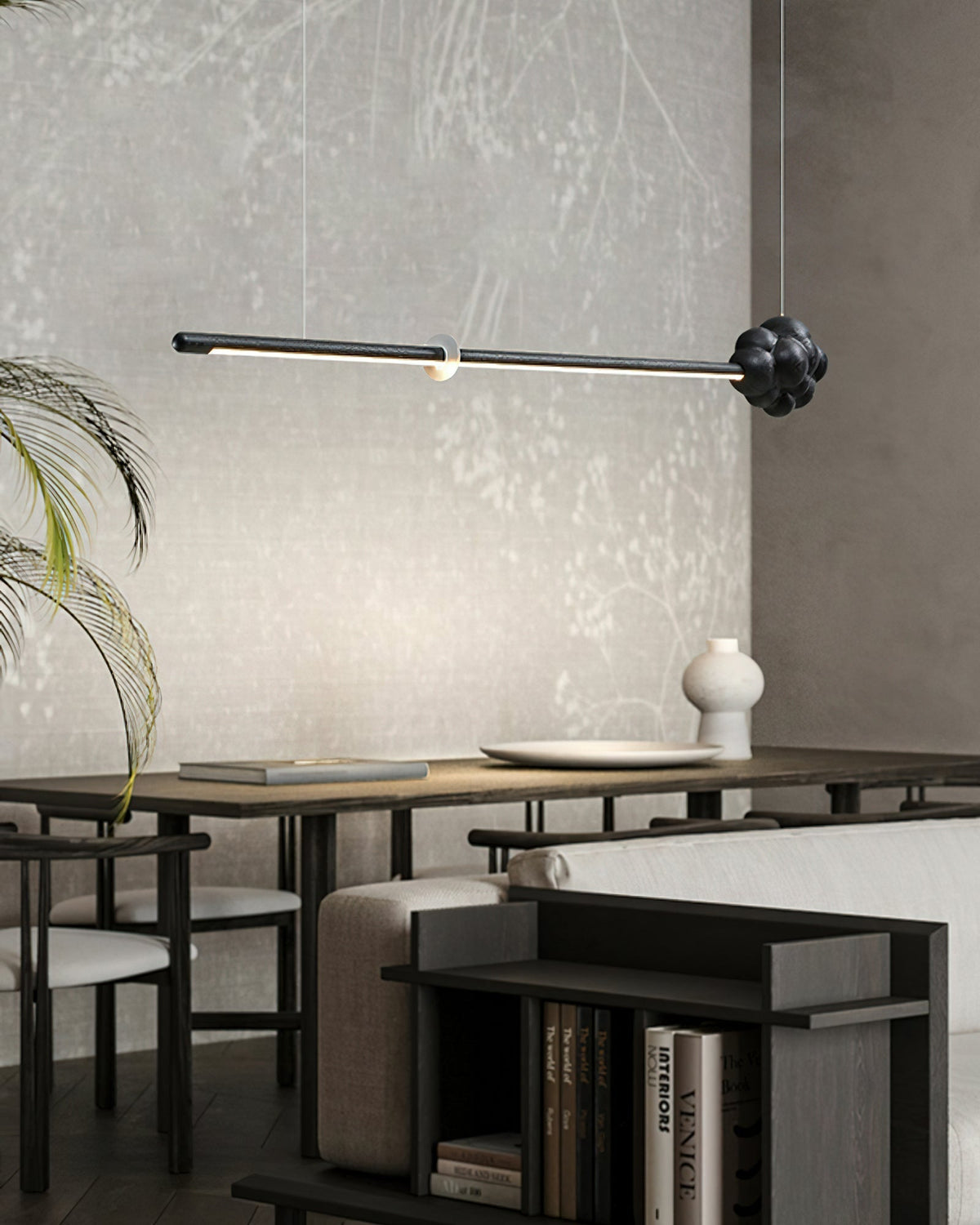 Sylisia lámpara colgante de madera estilo minimalista con palo en forma de nube