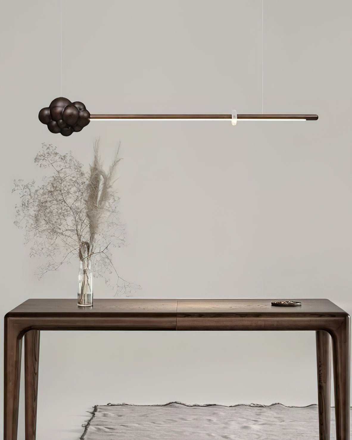 Sylisia lámpara colgante de madera estilo minimalista con palo en forma de nube