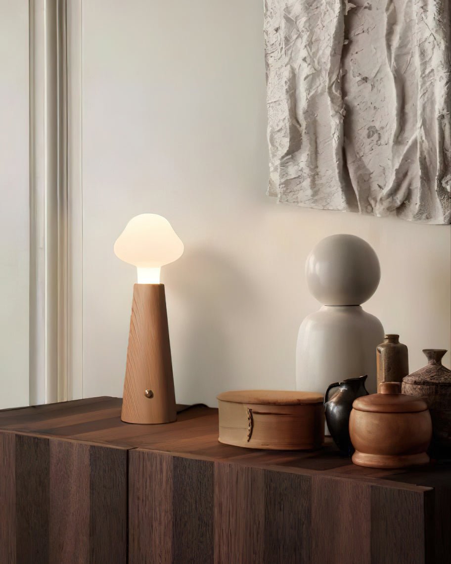 Mushio lámpara de mesa de madera
