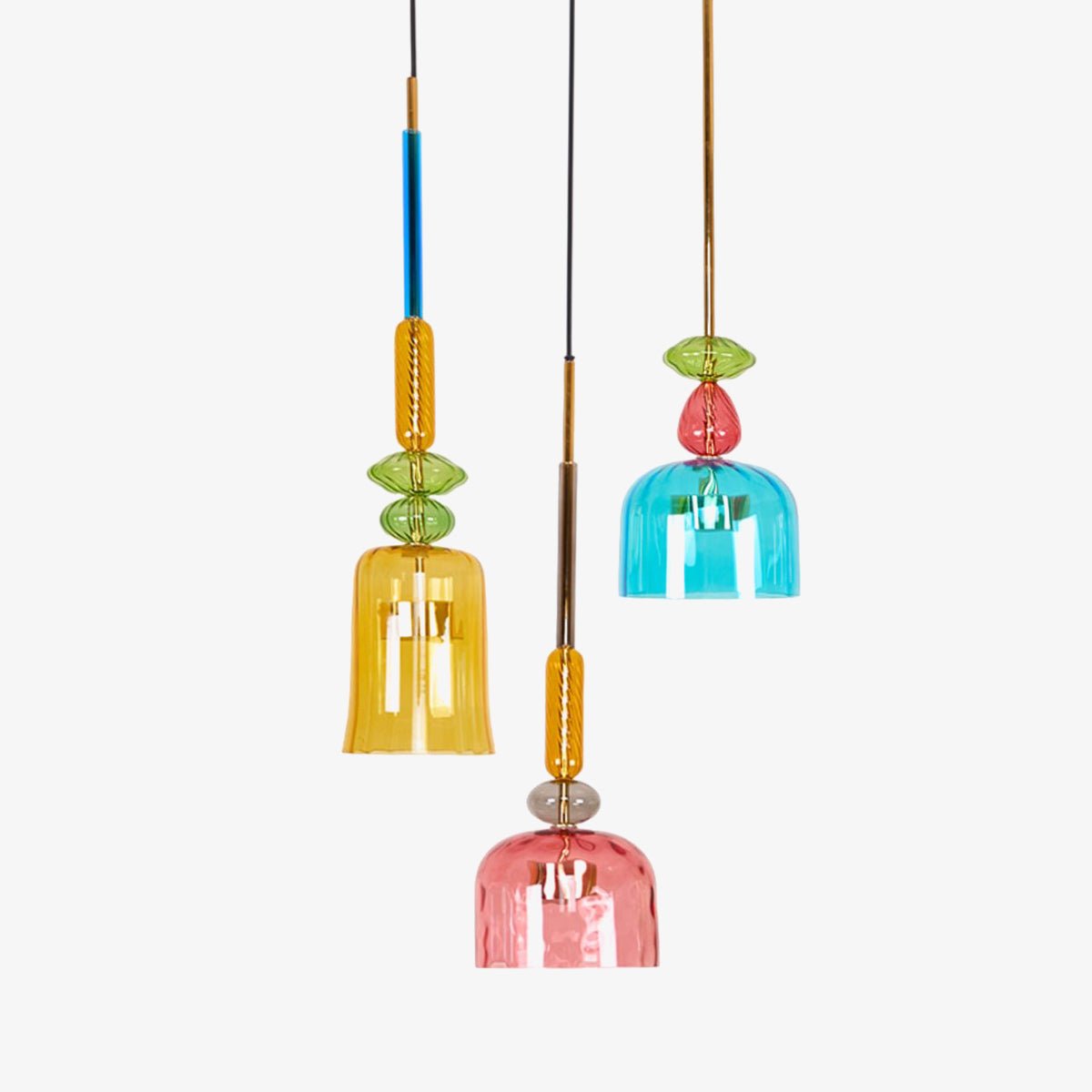 Voshan lámpara colgante bohemio de vidrio con mezcla de colores