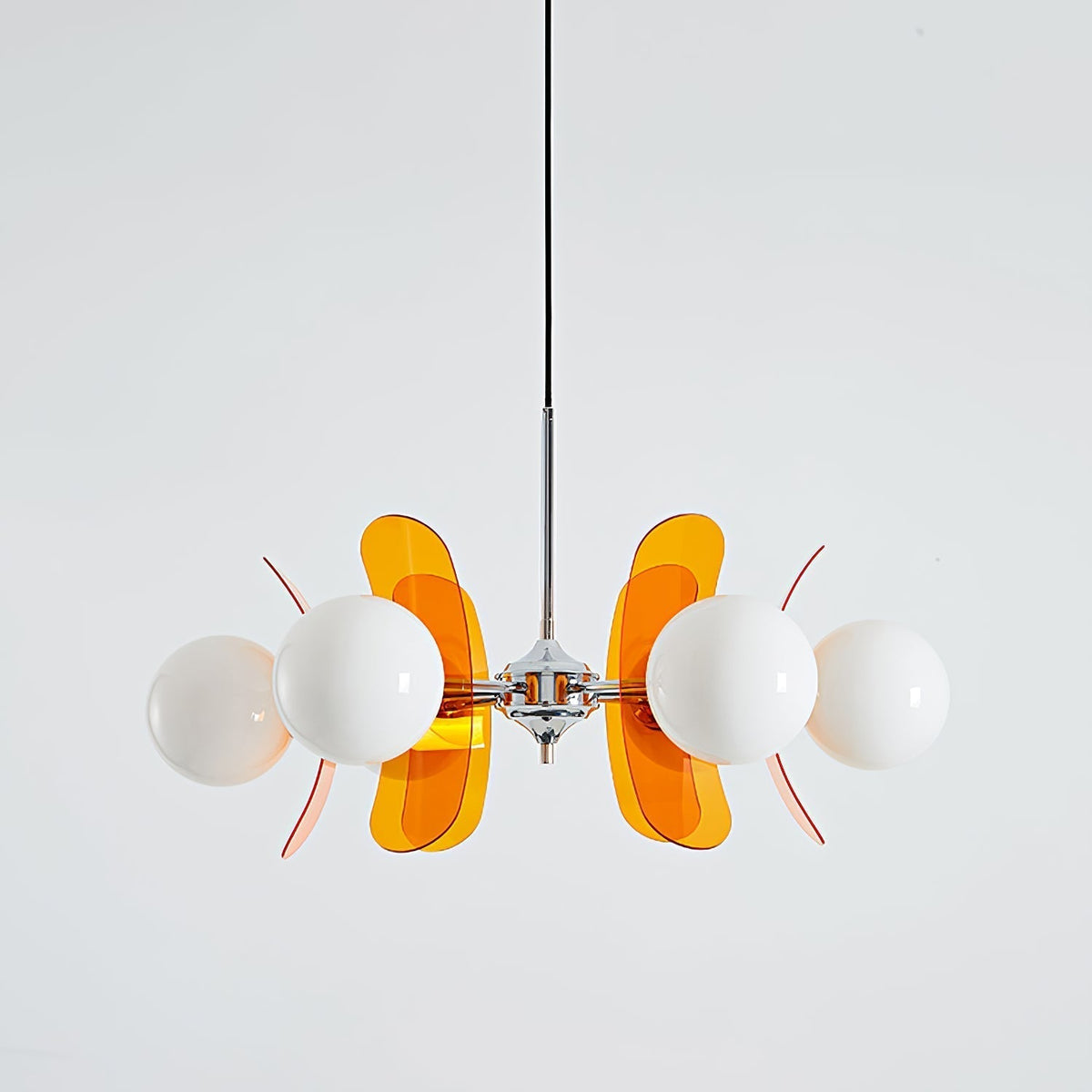 Prism Creativity lámpara de araña Sputnik con vidrio naranja