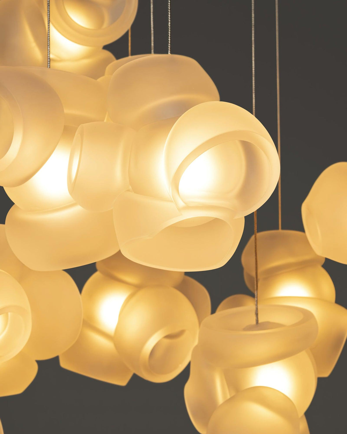 Ursa lámpara colgante Bubbles Cluster con globos de vidrio