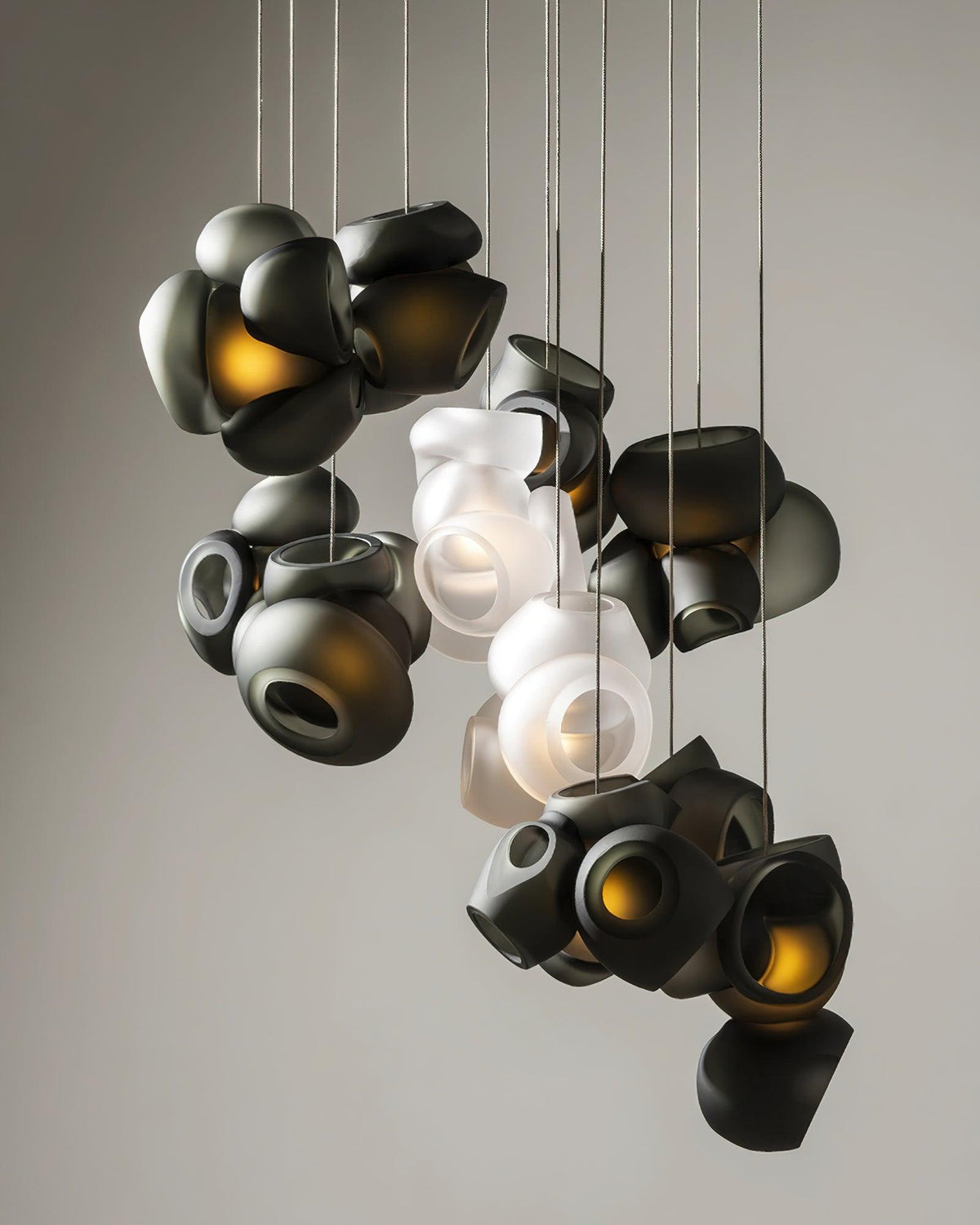 Ursa lámpara colgante Bubbles Cluster con globos de vidrio