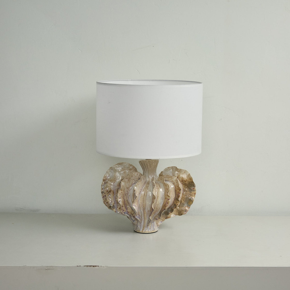 Coral lámpara de mesa en cerámica