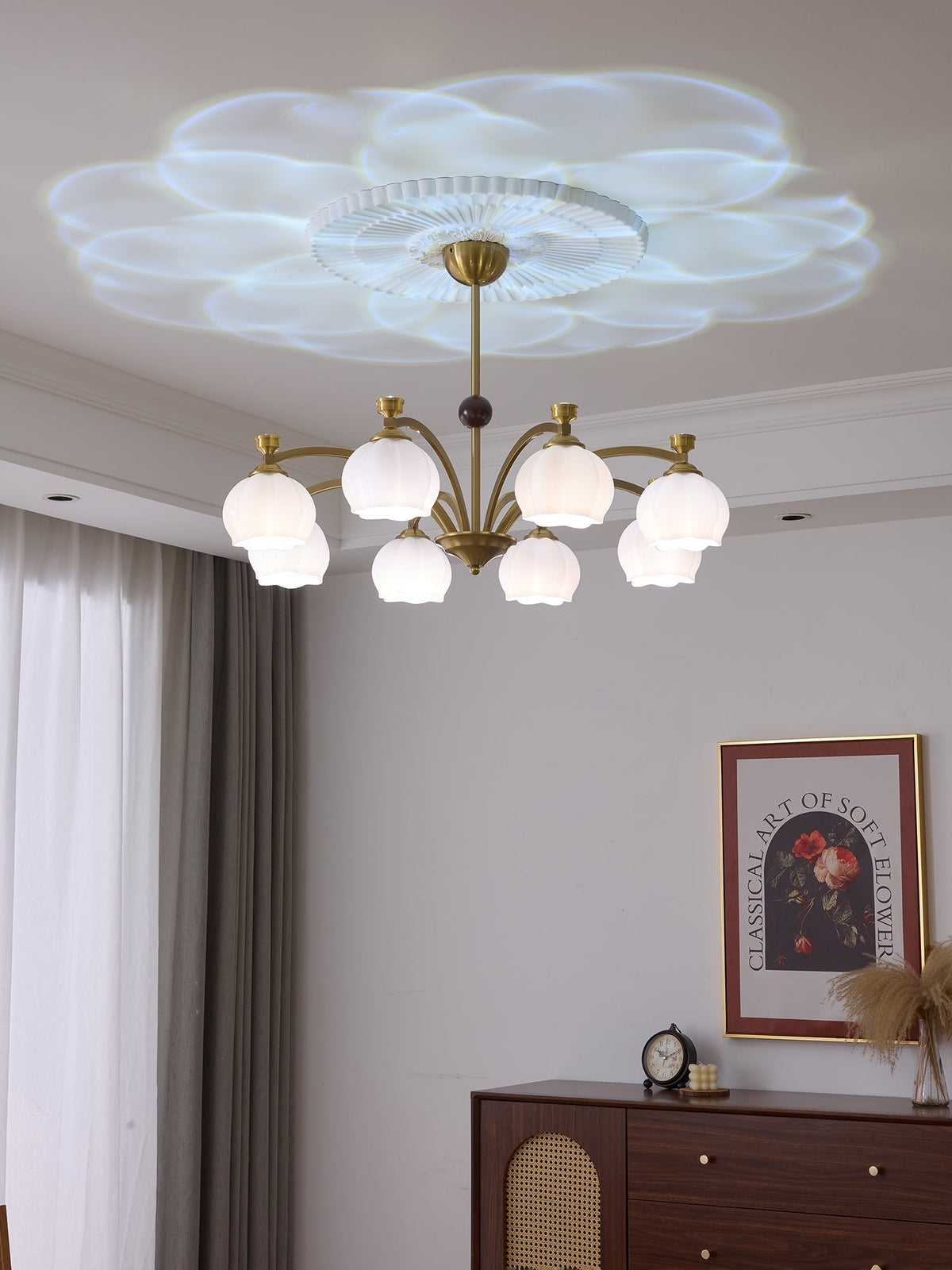 Alshaarae lámpara de araña tradicional premium arco madera vidrio