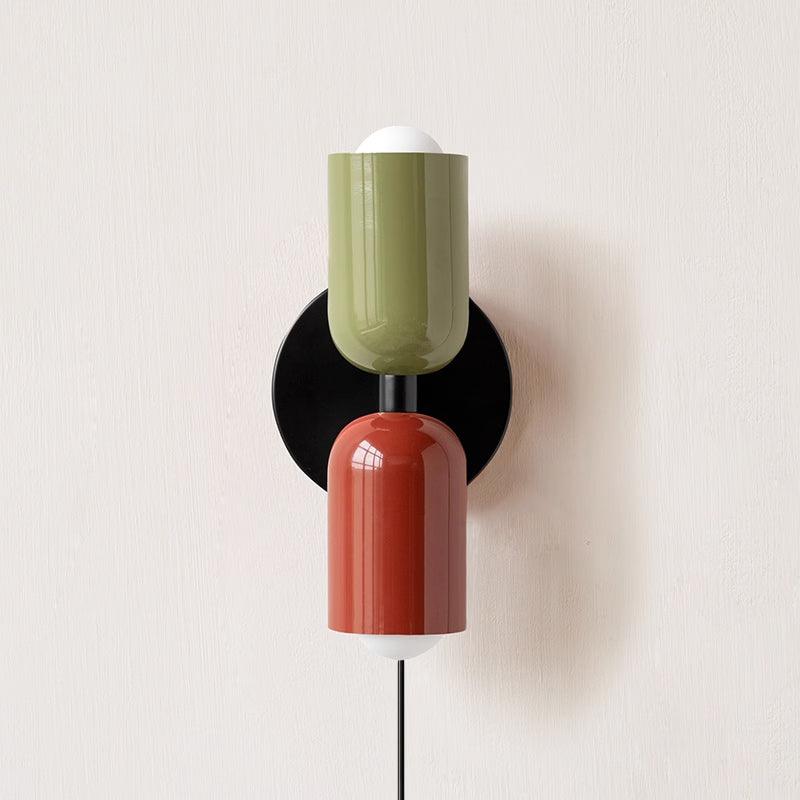Teriielle aplique de pared verde negro minimalista enchufe enchufable