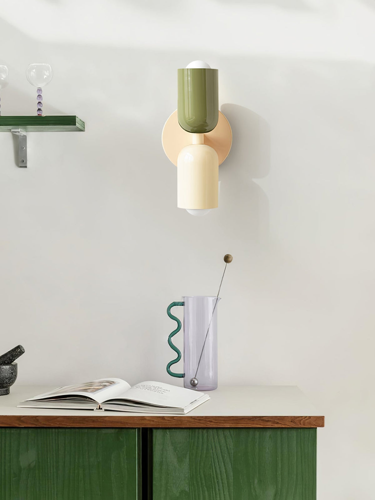 Teriielle aplique de pared verde negro minimalista enchufe enchufable