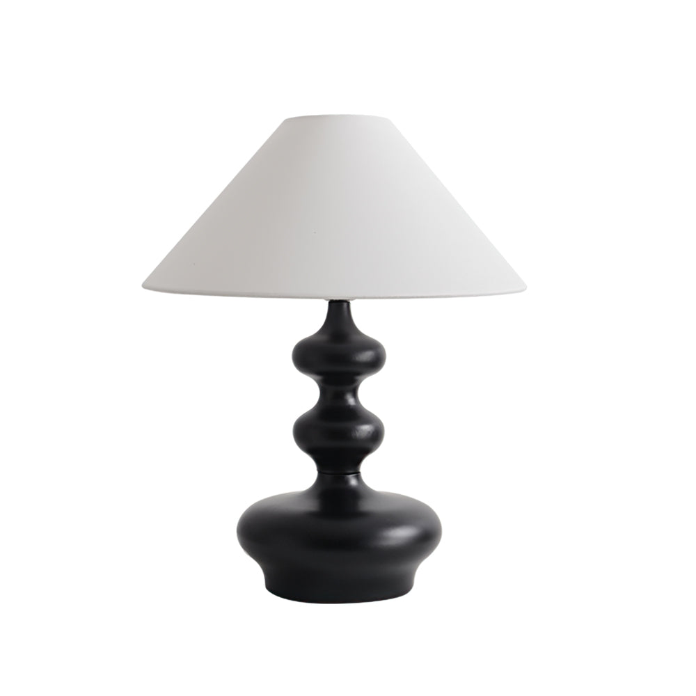 Vominex lámpara de mesa de madera y tejido vintage