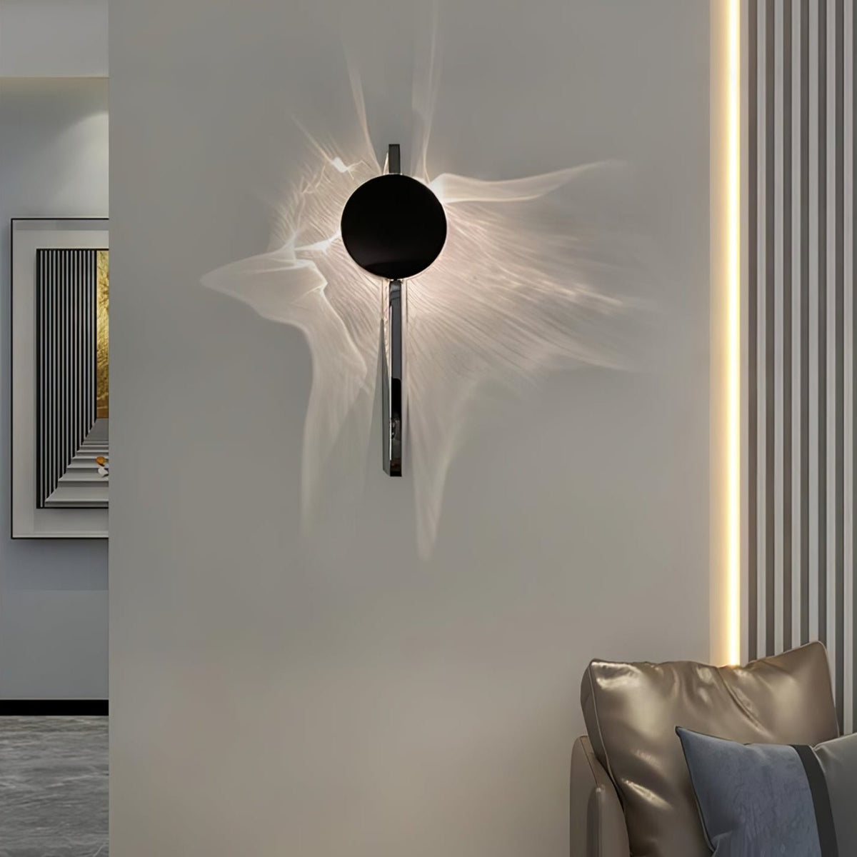 Pethr aplique de pared onda minimalista de acero