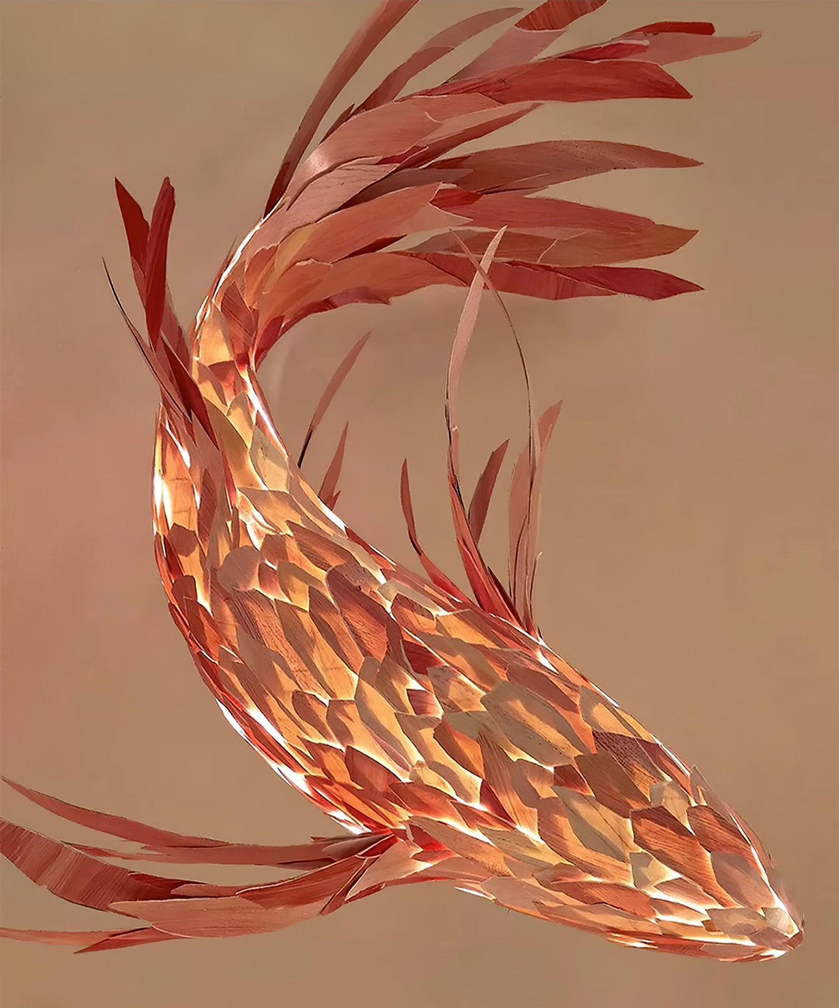 Aureline Crimson Swirl Koi lámpara de araña