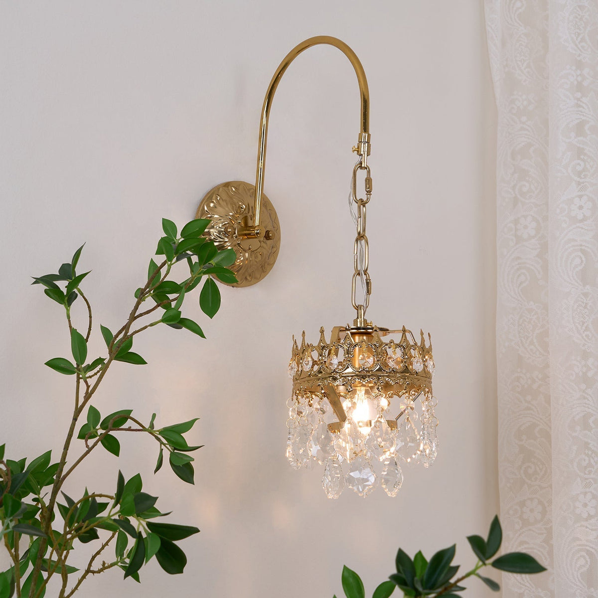 Ivmarila aplique de pared Corona de Arte nórdico en cristal