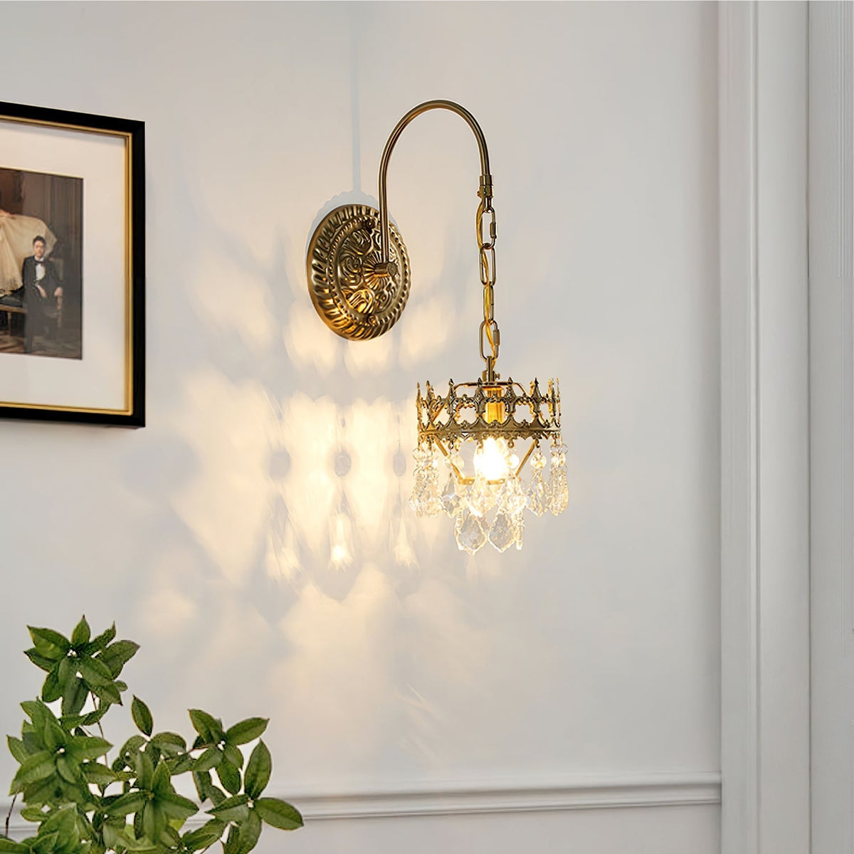 Ivmarila aplique de pared Corona de Arte nórdico en cristal