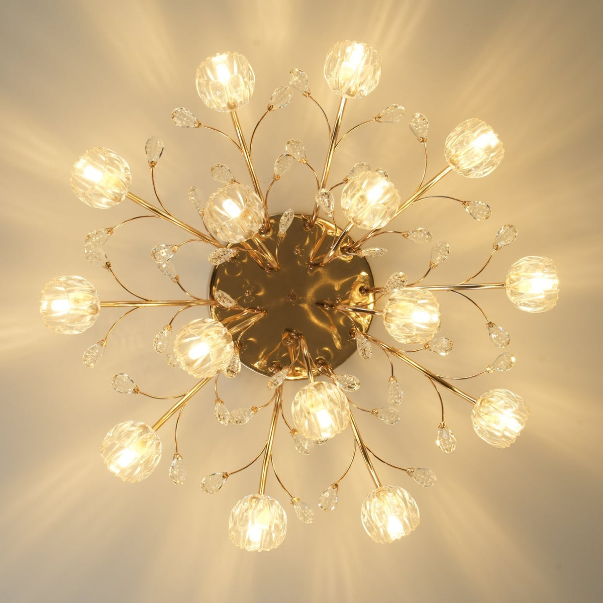 Elyinira lámpara de techo postmoderna de lujo con flor de cristal