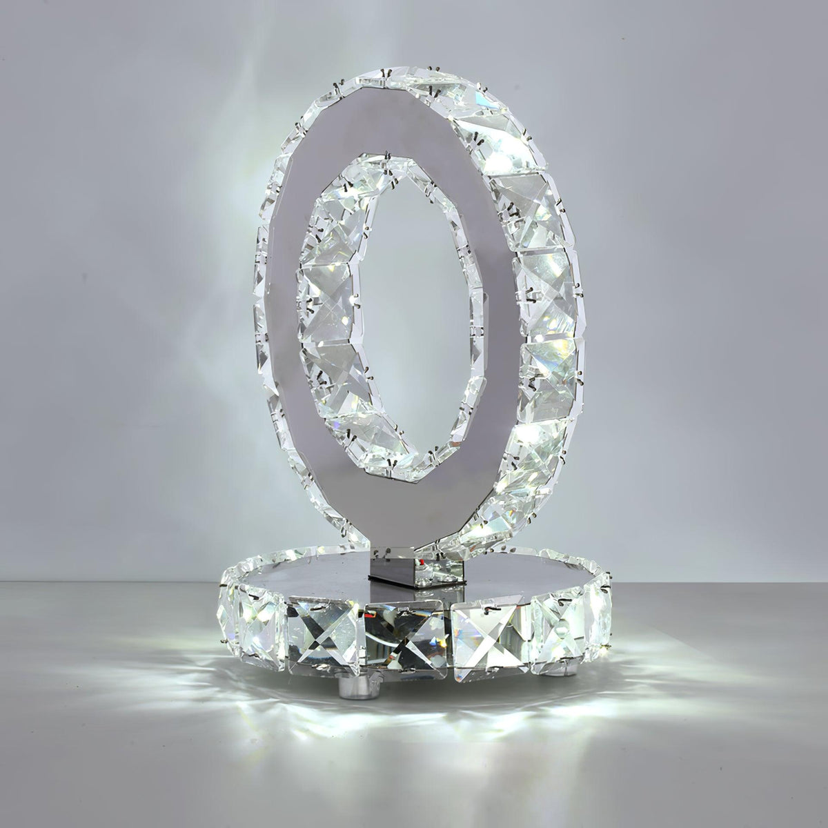 Ivor lámpara de mesa con anillos de cristal