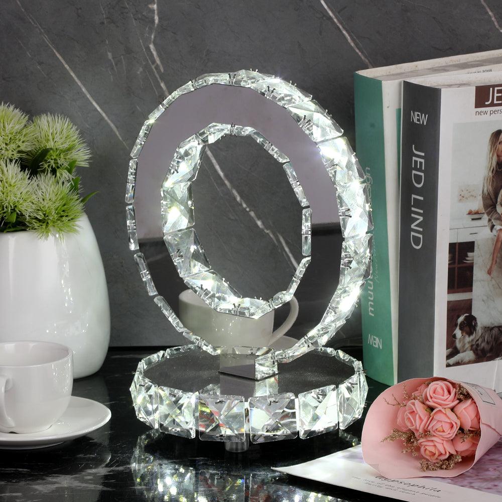 Ivor lámpara de mesa con anillos de cristal