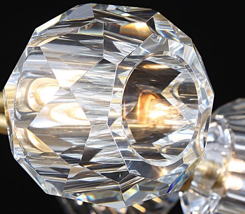 Thalyn lámpara colgante Bola de cristal agrupación en latón