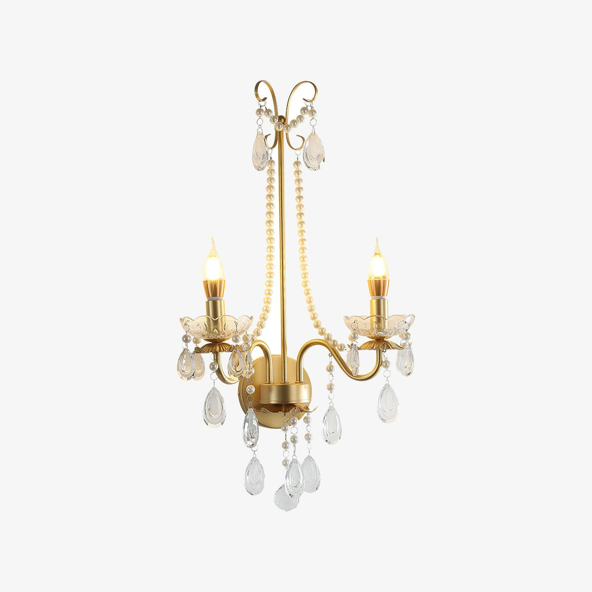 Nydoraris aplique de pared elegancia Pearl Chain de cristal