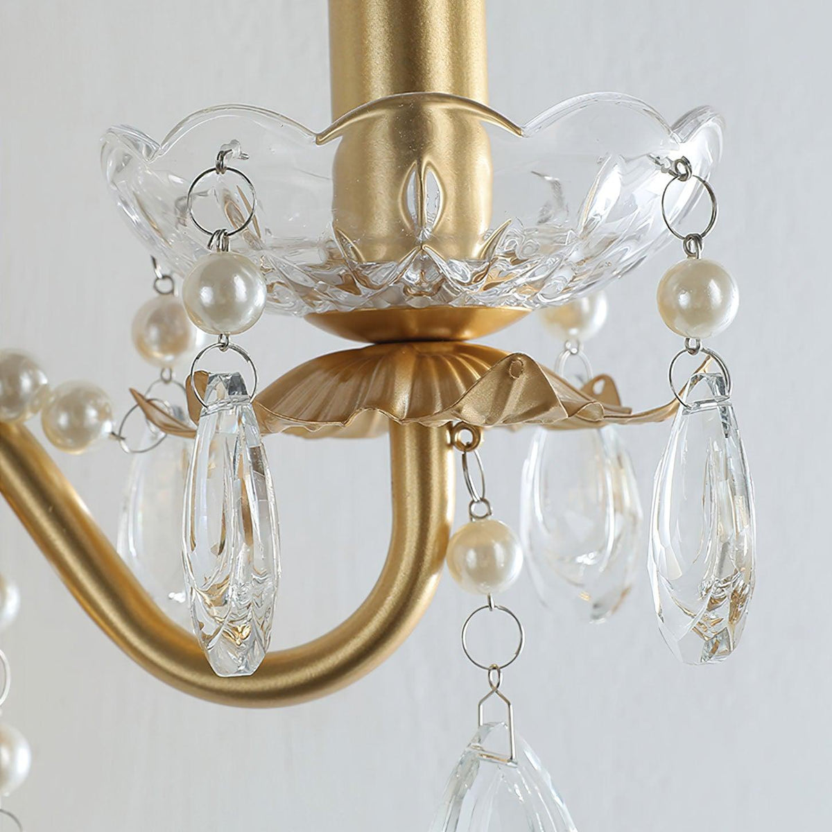Nydoraris aplique de pared elegancia Pearl Chain de cristal