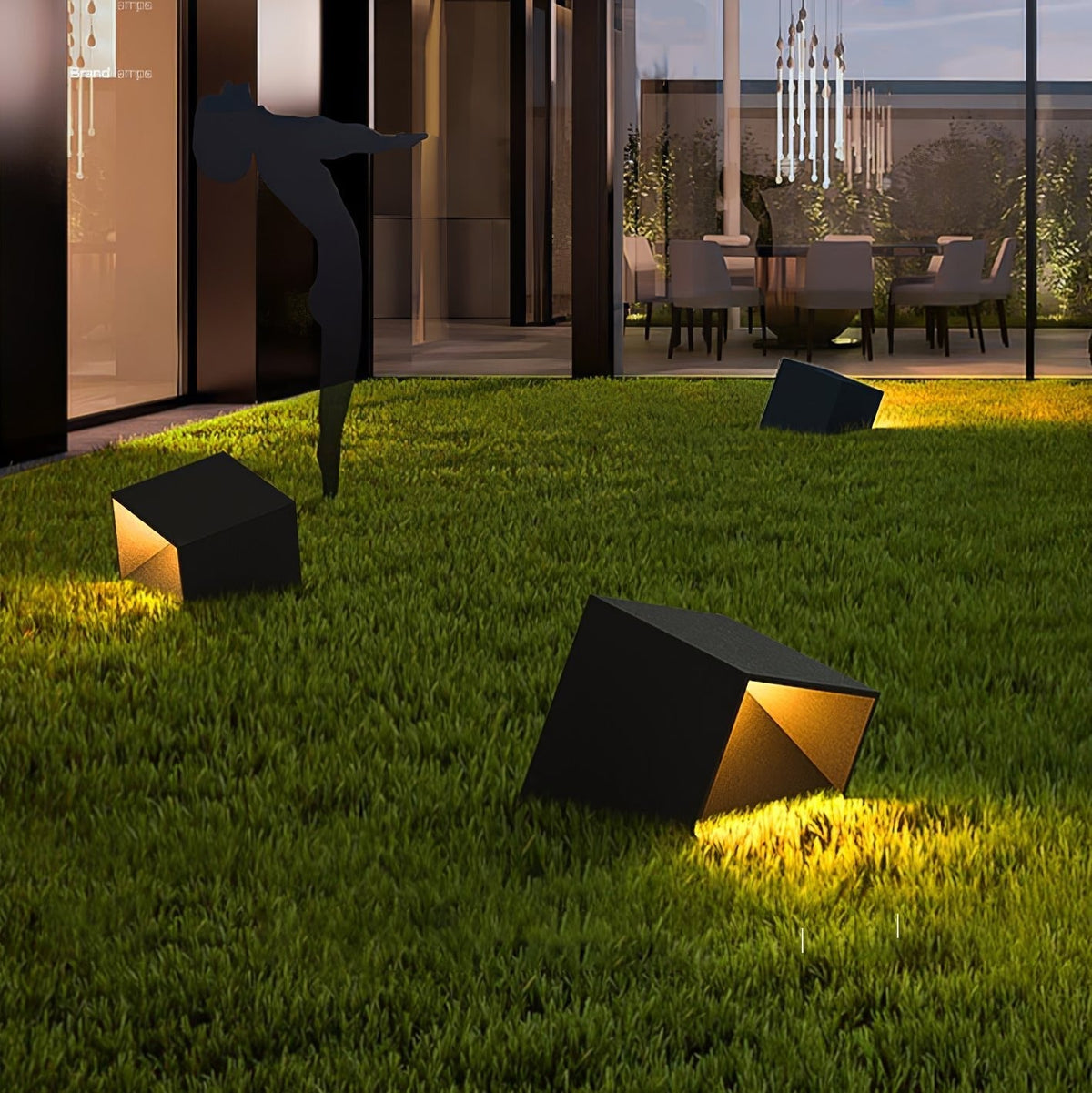Evsore luminaria exterior cubo jardín solar único