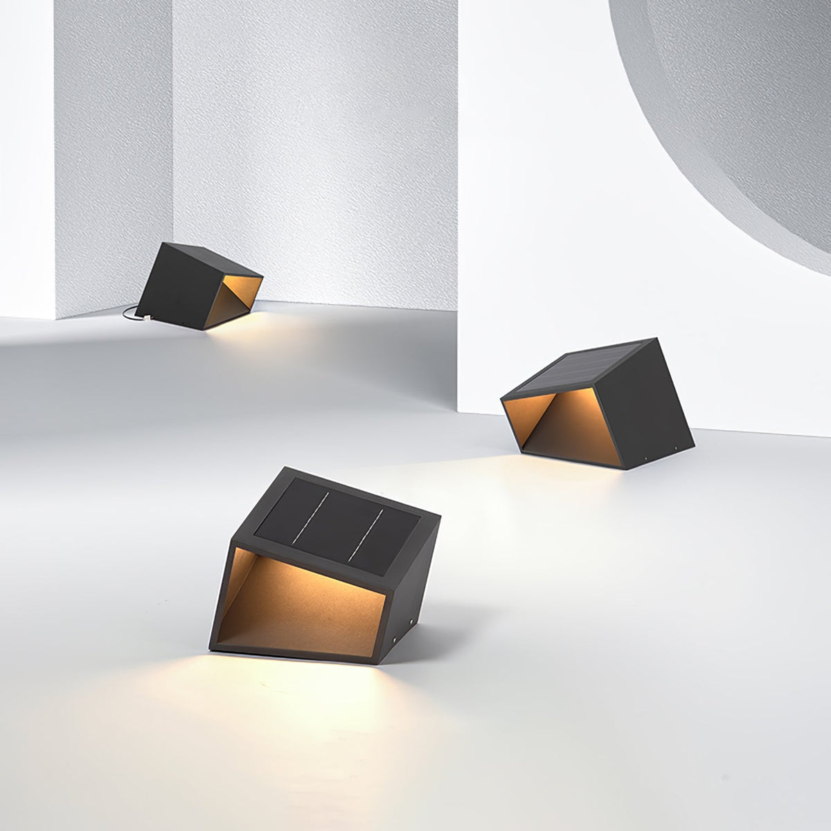 Evsore luminaria exterior cubo jardín solar único
