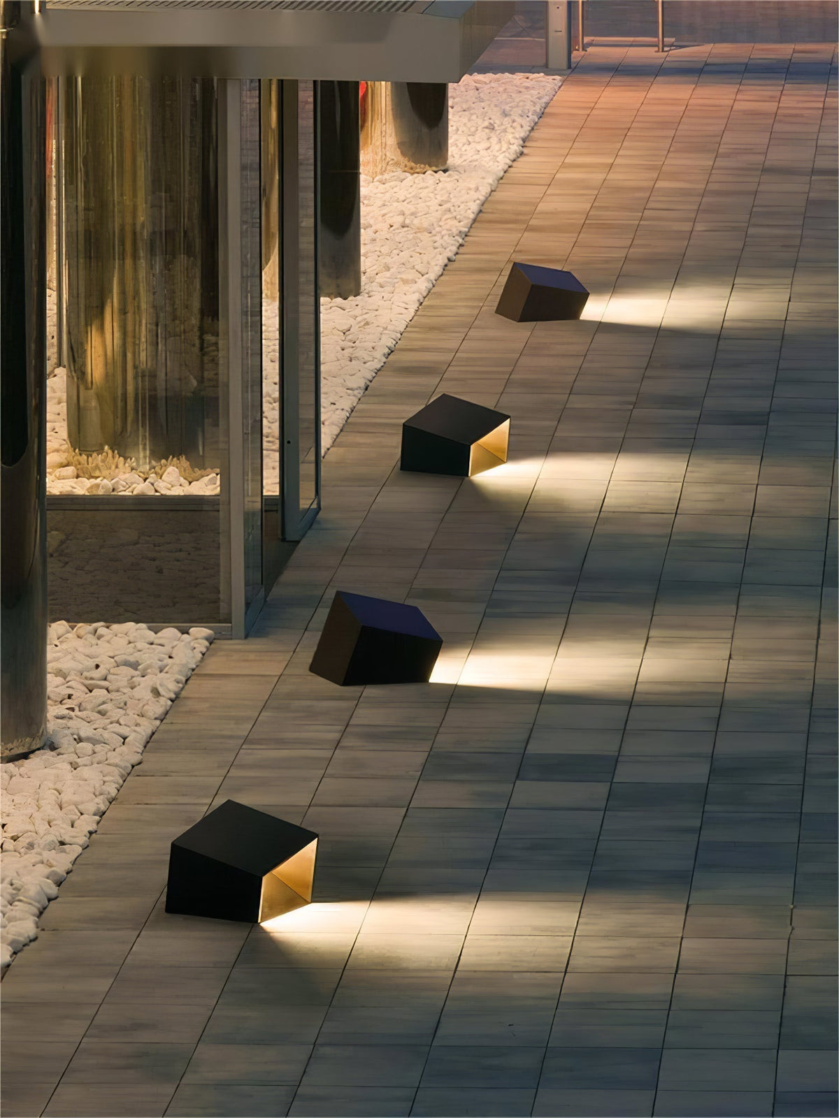 Evsore luminaria exterior cubo jardín solar único