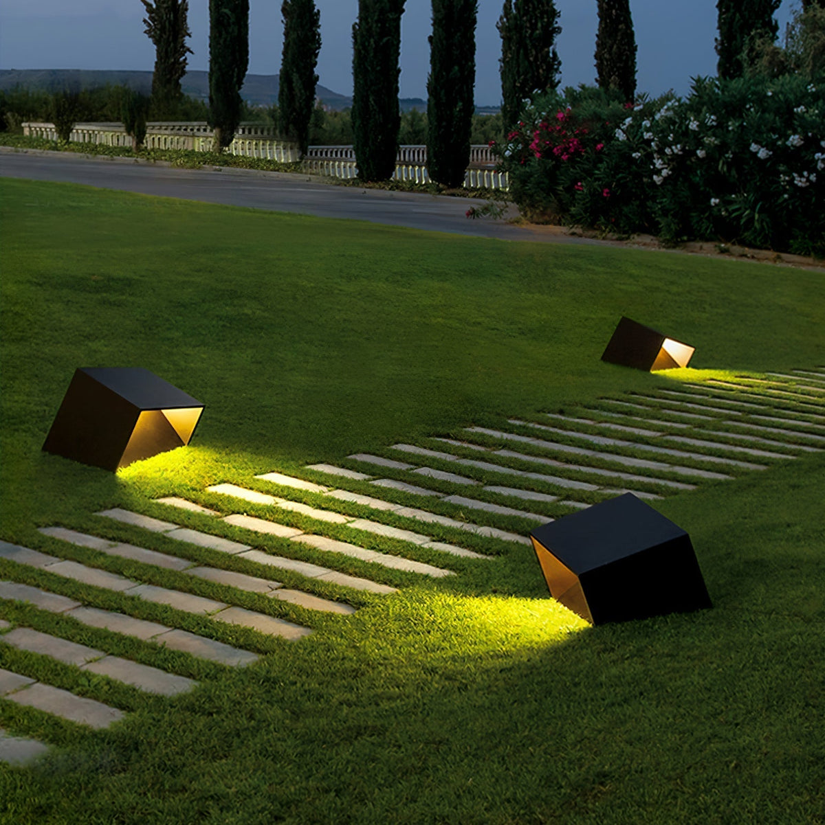 Evsore luminaria exterior cubo jardín solar único