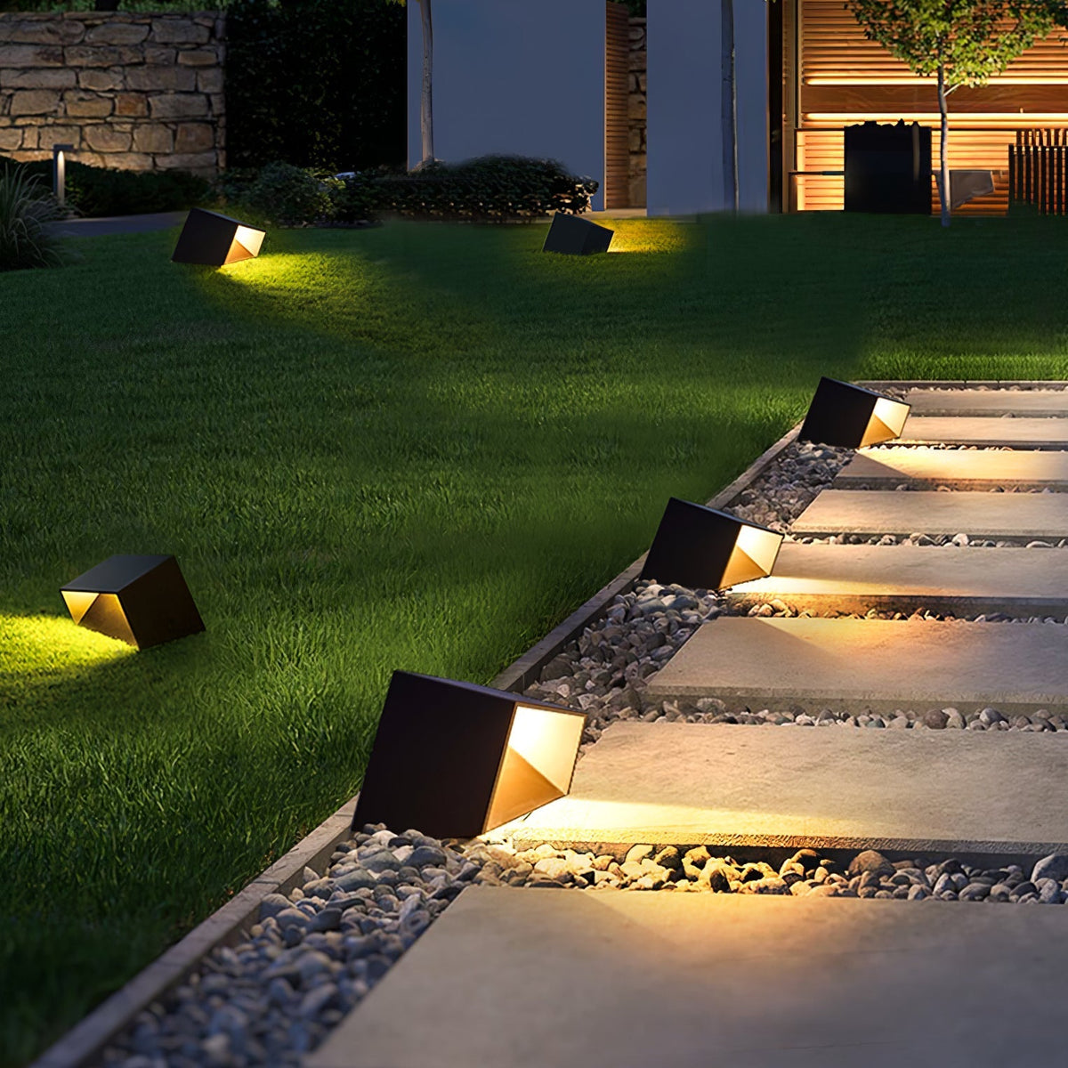 Evsore luminaria exterior cubo jardín solar único
