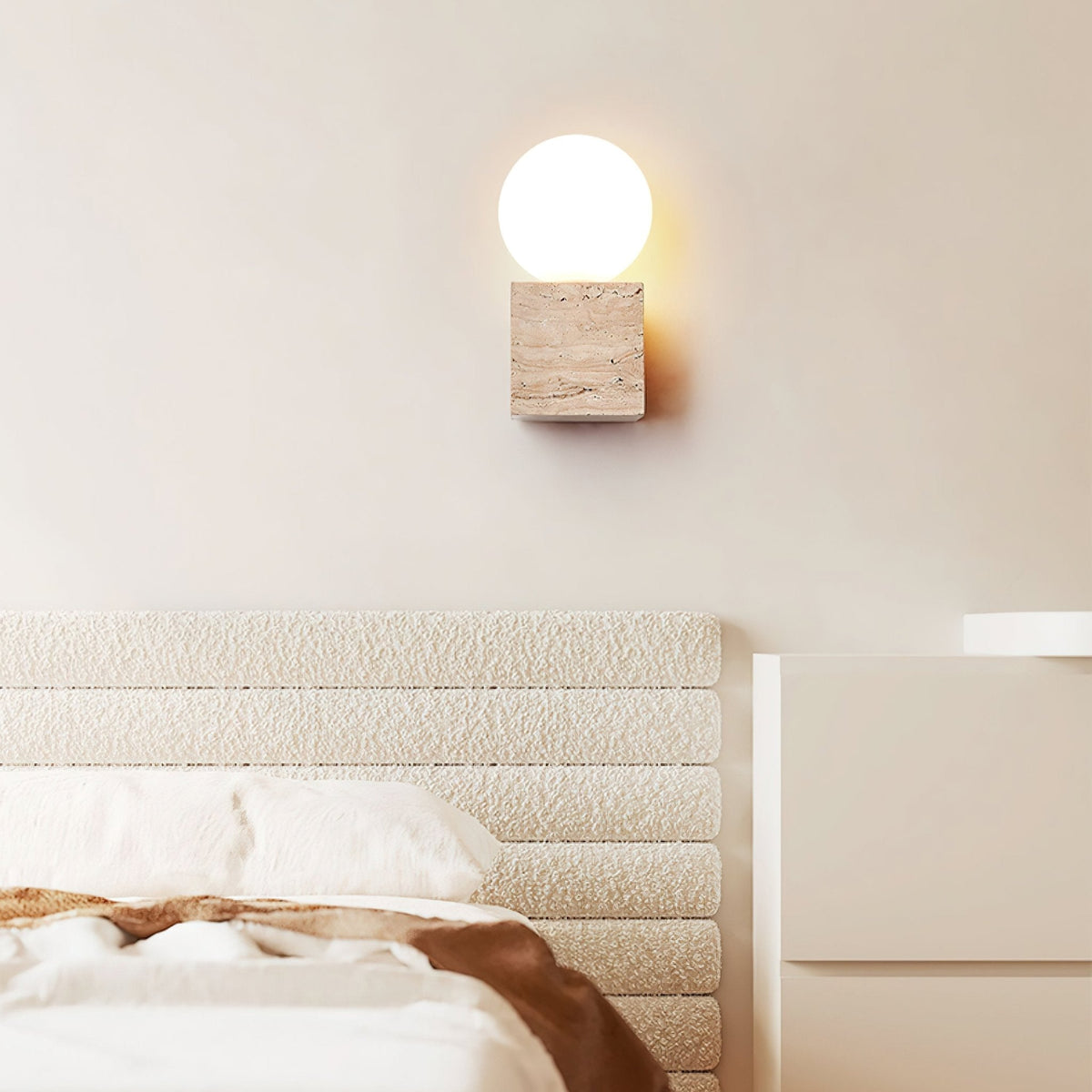 Eurlaean Cube-Base travertino aplique de pared