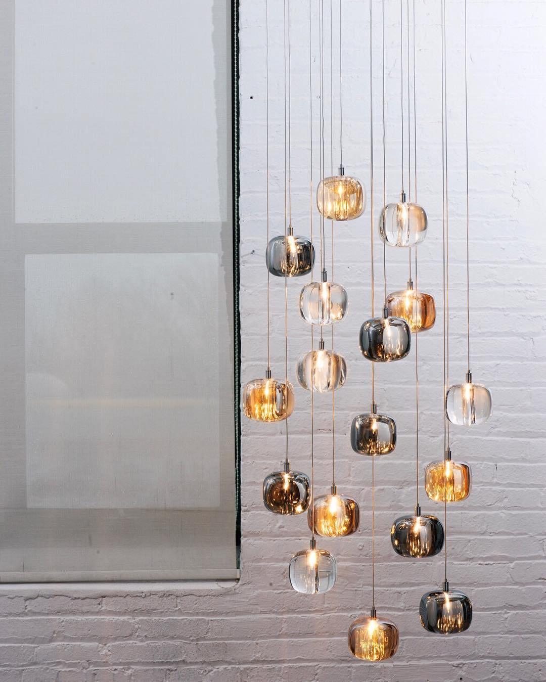 Glowcube lámpara de araña moderna de cristal