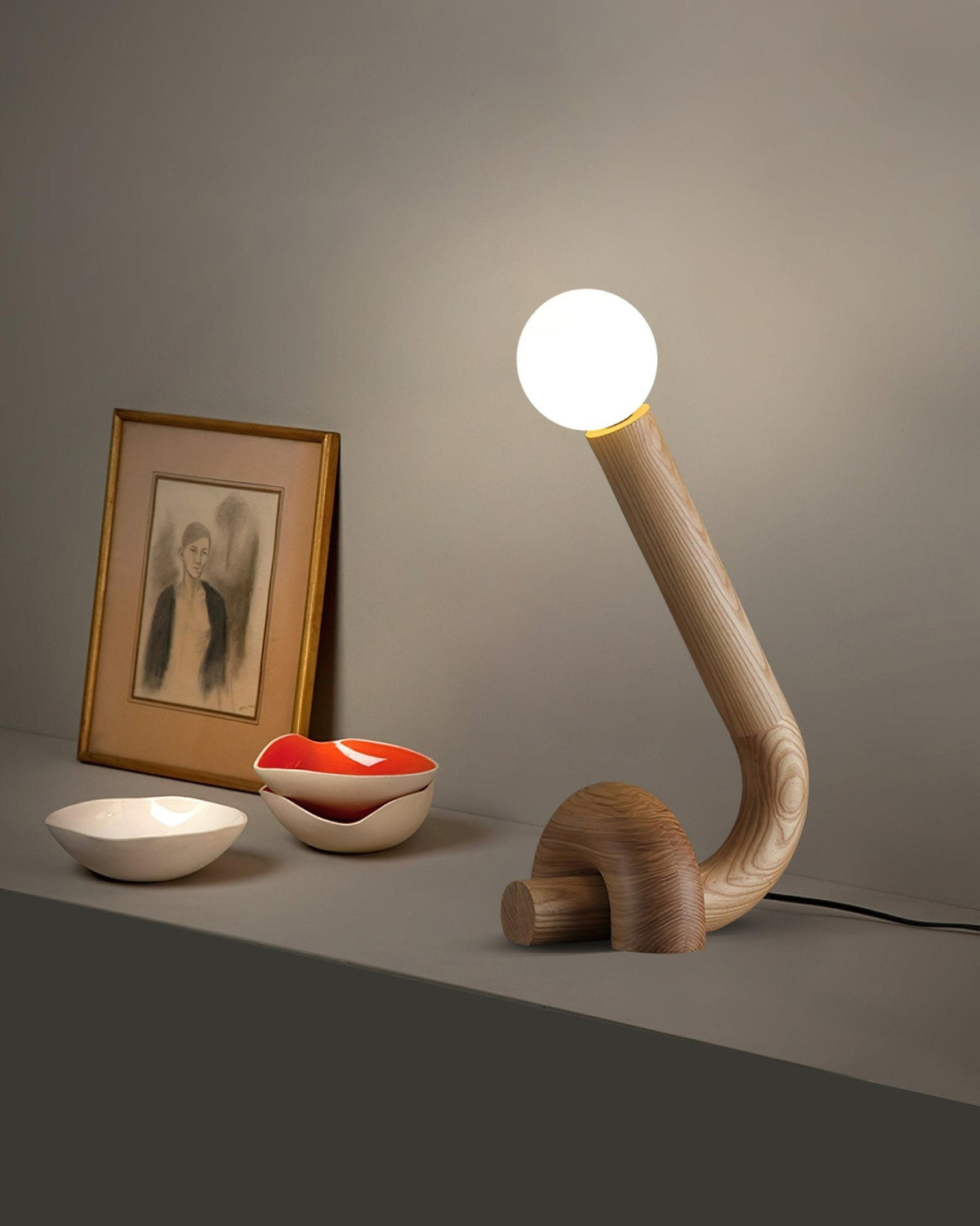 Arcus lámpara de mesa de madera