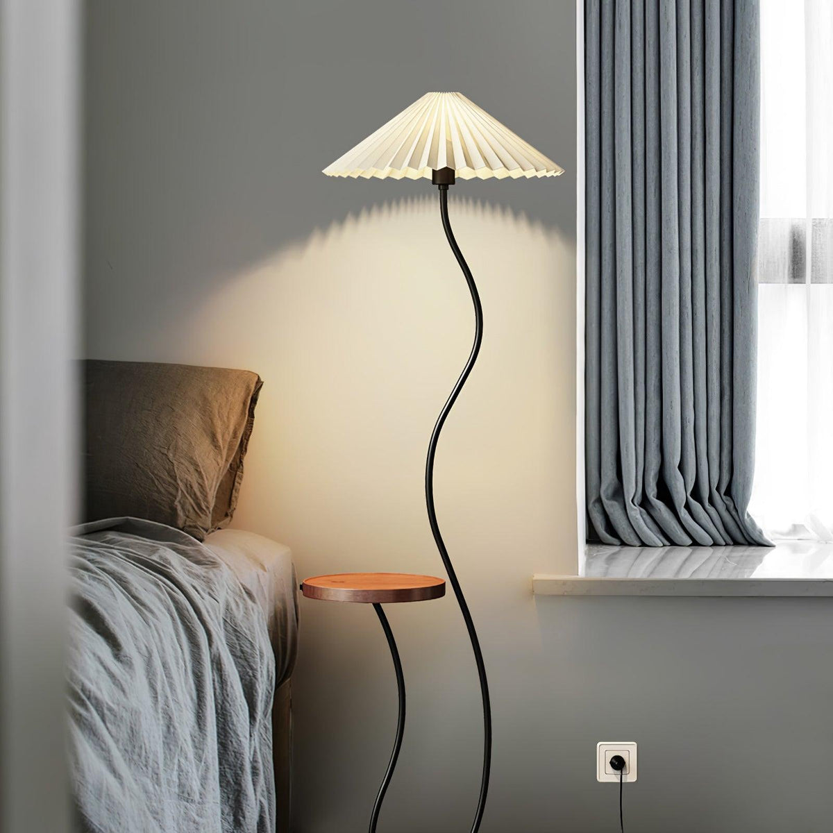 Ghel lámpara de pie minimalista de madera