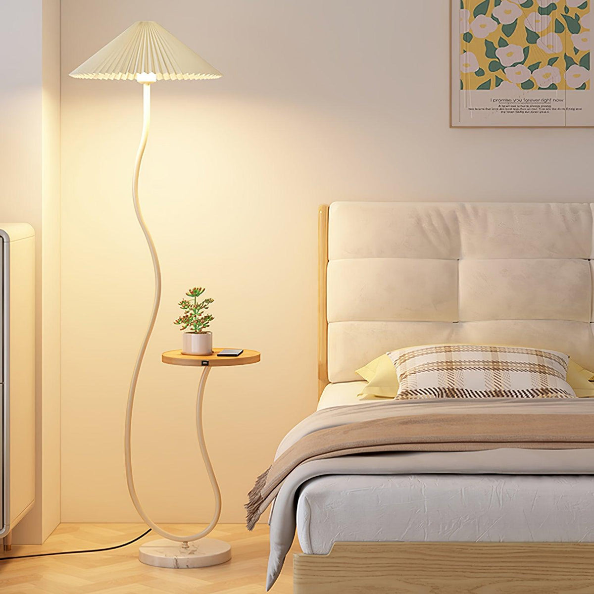Ghel lámpara de pie minimalista de madera