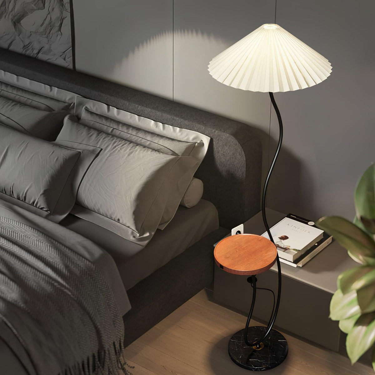 Ghel lámpara de pie minimalista de madera
