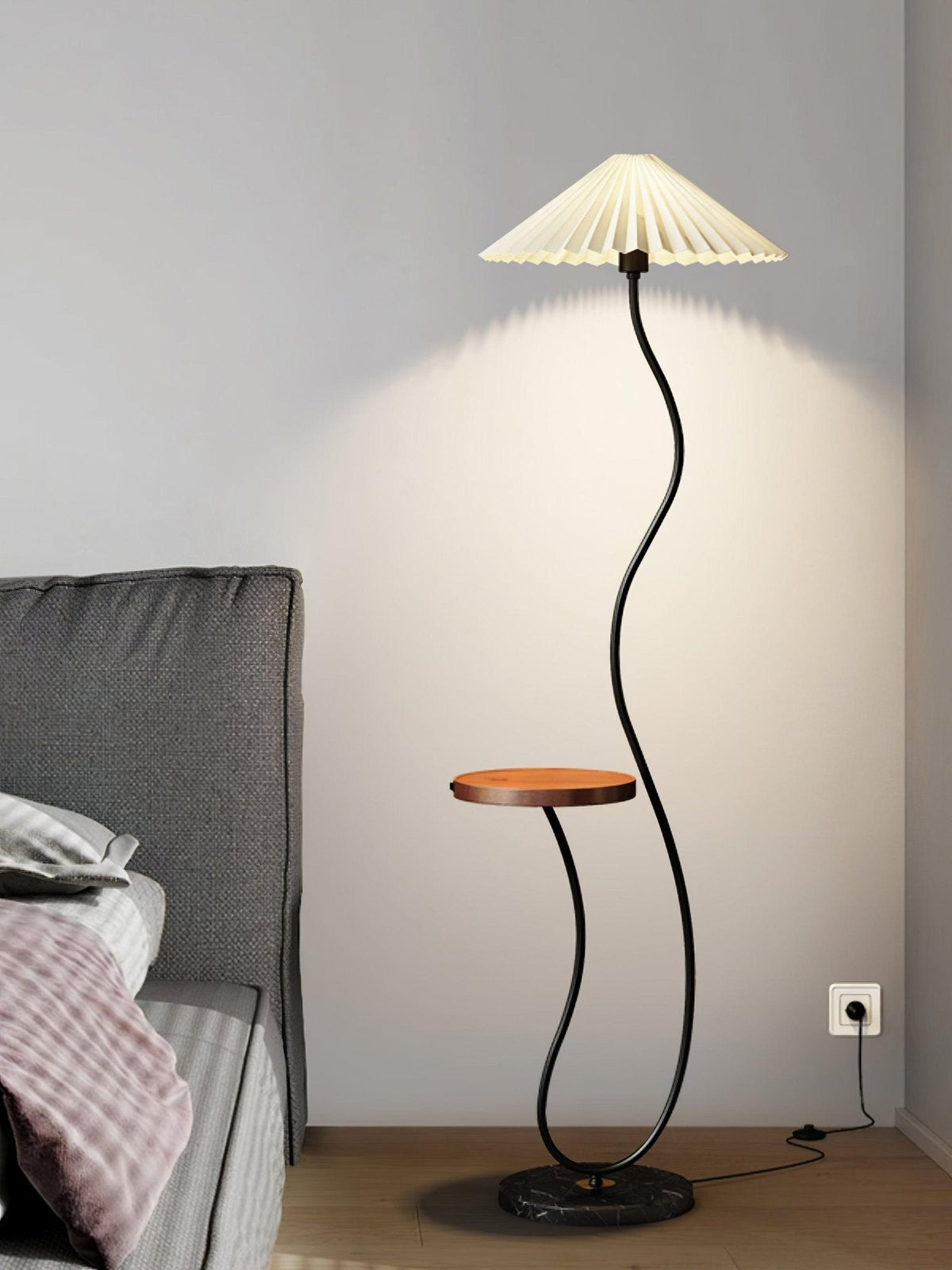 Ghel lámpara de pie minimalista de madera