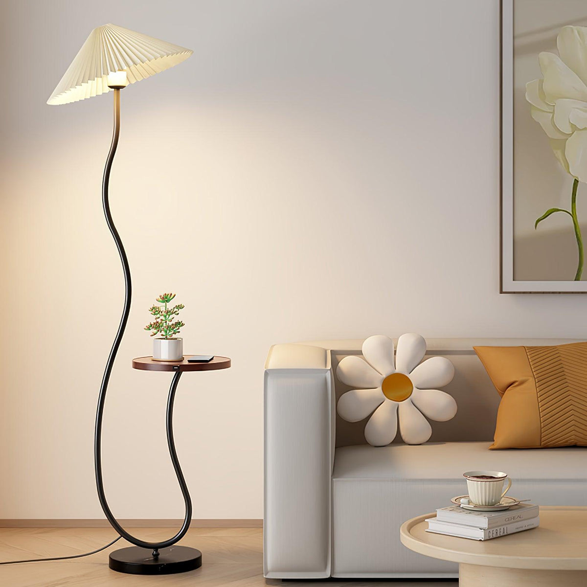 Ghel lámpara de pie minimalista de madera