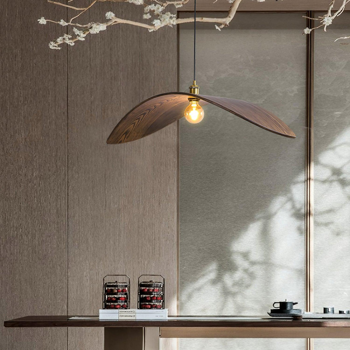 Palten lámpara colgante de madera estilo nórdico