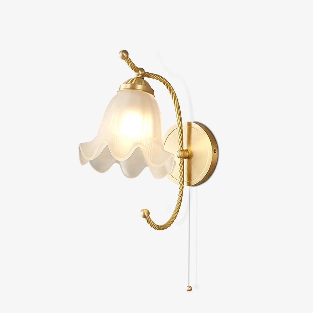 Celisenne aplique de pared cuello de cisne de latón con pantalla de vidrio esmerilado