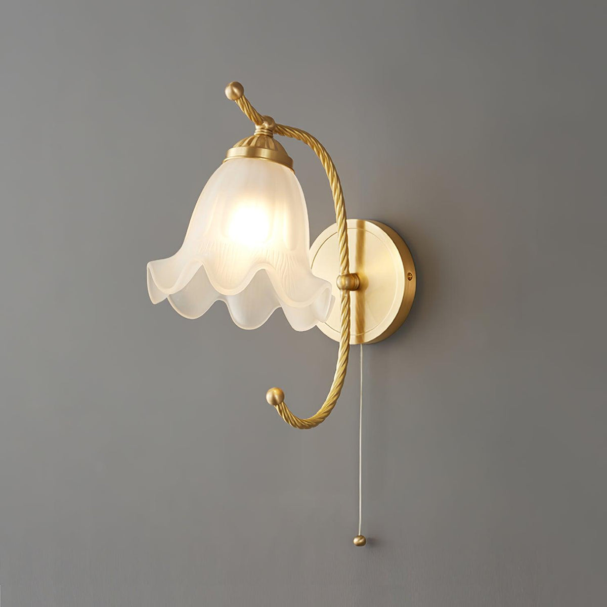 Celisenne aplique de pared cuello de cisne de latón con pantalla de vidrio esmerilado