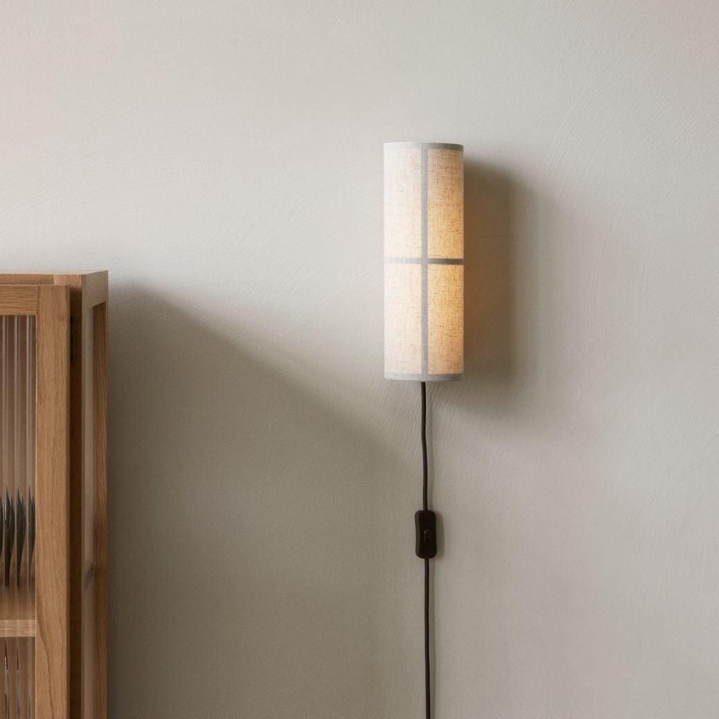 Seraniella aplique de pared de cilindro en tejido nórdico con enchufe enchufable