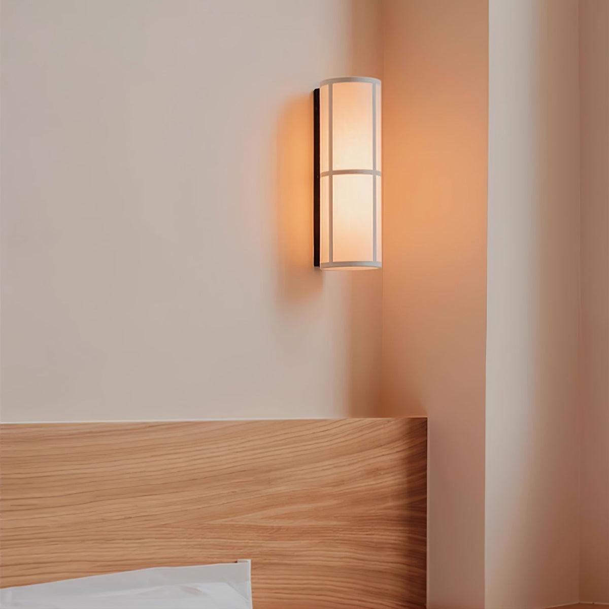 Mirinella aplique de pared cilindro tela brillo suave