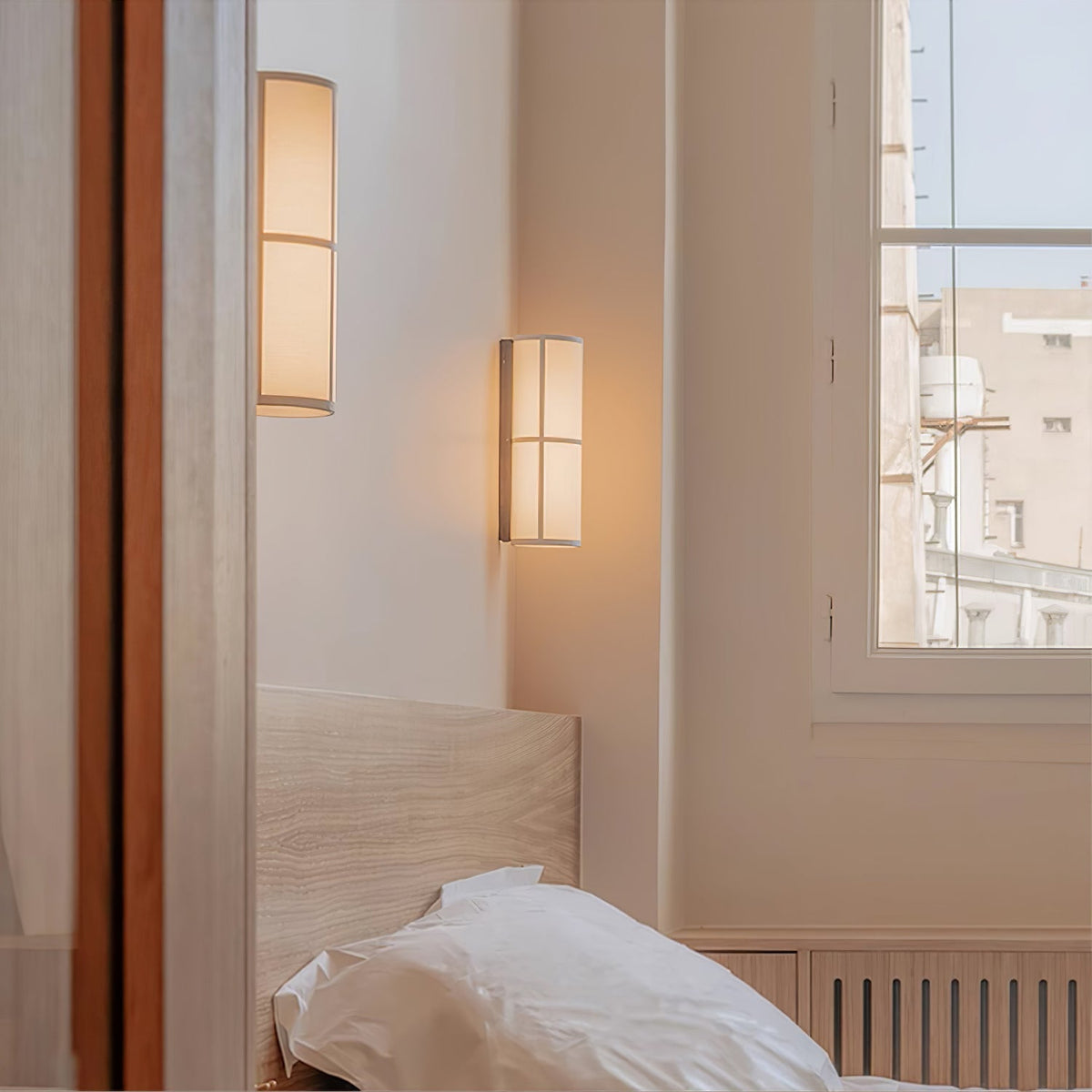 Mirinella aplique de pared cilindro tela brillo suave