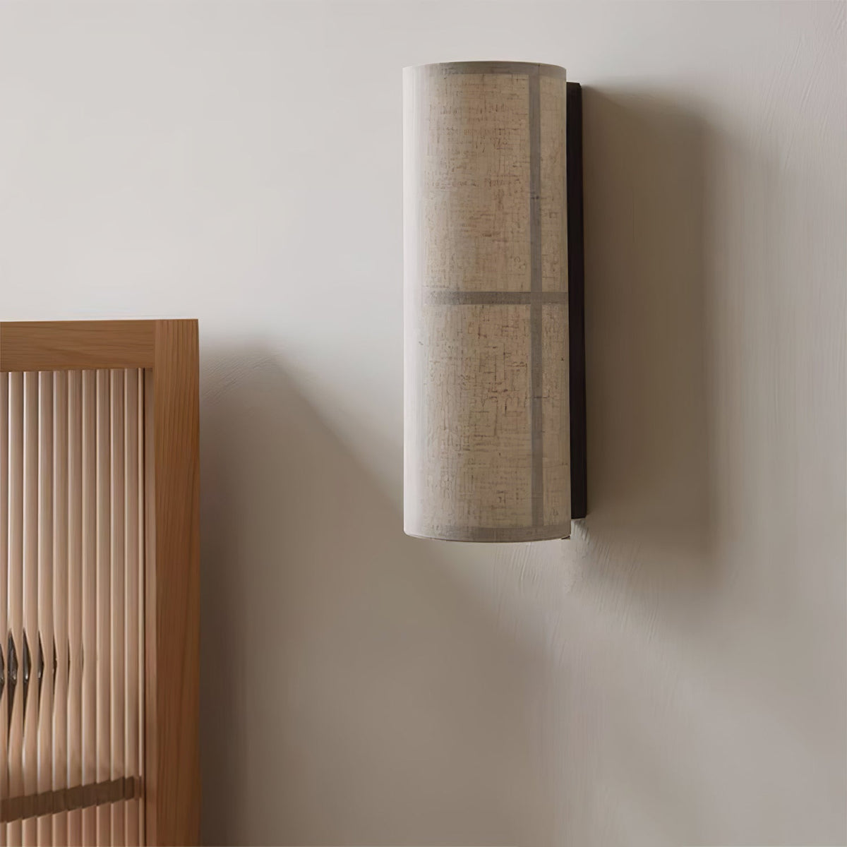 Mirinella aplique de pared cilindro tela brillo suave