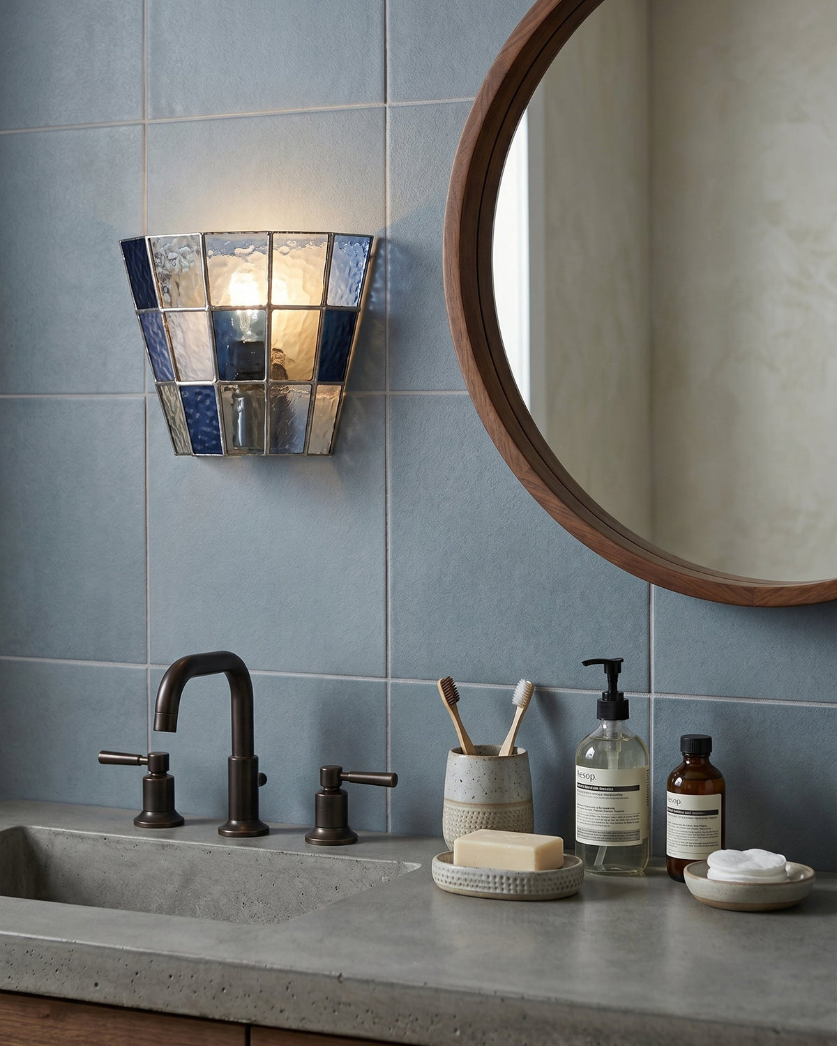 Saffrienne aplique de pared de vidrio